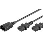 MicroConnect Power Cord C13x2 - C14 0,6m