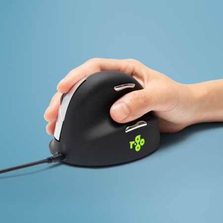 Ergonomisk R-Go Tools HE Mouse Vertical Right Large - Bedre komfort, høj præcision | RGOHELAL
