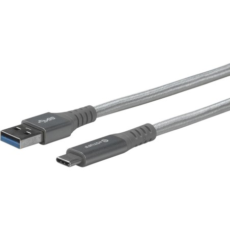 Kvalitetskabel: eSTUFF USB-C - A Cable 1m Grey (ES605151) Til Hurtig Opladning og Dataoverførsel