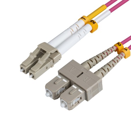 Kvalitets MicroConnect LCUPC-SCUPC 3m OM4 Fiberkabel – Prod. Nr.: FIB422003P