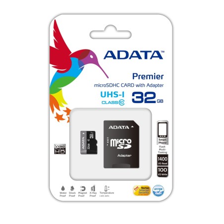 ADATA 32GB MicroSDHC CLASS10 — Hurtig og Pålidelig Hukommelse (AUSDH32GUICL10-RA1)