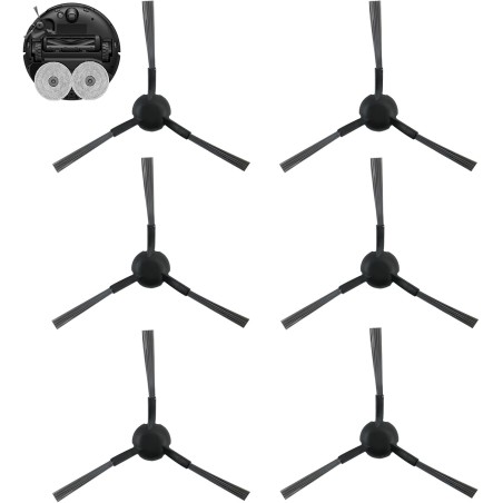 Dreame sidebørster 6-pak – silikone til X30 Ultra, L20 Ultra, L40 Ultra AE, L10s Pro Ultra Heat m.fl.
