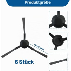Dreame sidebørster 6-pak – silikone til X30 Ultra, L20 Ultra, L40 Ultra AE, L10s Pro Ultra Heat m.fl.