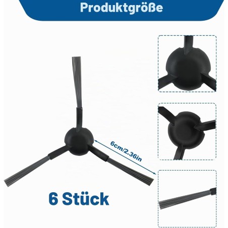 Dreame side brushes 6-pack – silicone for X30 Ultra, L20 Ultra, L40 Ultra AE, L10s Pro Ultra Heat etc.