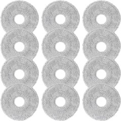 Microfiber Mop Pads for Dreame/Roborock/ECOVACS/Xiaomi Robot Vacuum – 12 pcs Washable