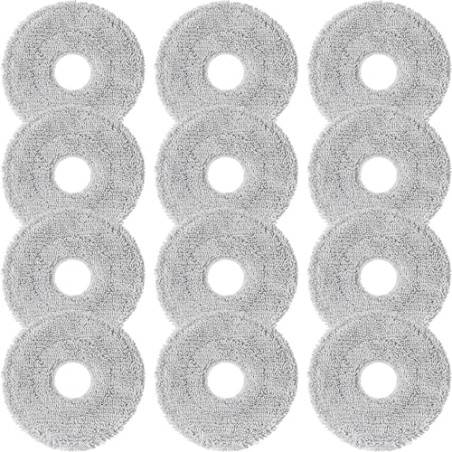 Microfiber Mop Pads for Dreame/Roborock/ECOVACS/Xiaomi Robot Vacuum – 12 pcs Washable