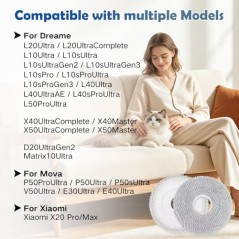 Dreame Mikrofibermoppeklude – 10 stk. vaskbare tørrepuder til L10s/L20/X40/X50/L40/L50 Ultra og Xiaomi X20