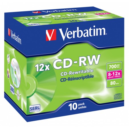 Verbatim CD-RW DataLifePlus 8-12X 700MB - Pålidelig og Genanvendelig Opbevaring #43148