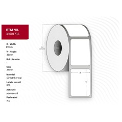 Capture Label 89×36 – Core 25. White.