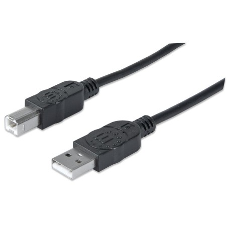 Køb Manhattan USB 2.0 Type A til Type B Kabel, 3m - 333382 | Hurtig og Pålidelig Forbindelse