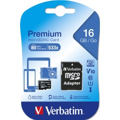 Verbatim 16 GB Micro SDHC Kort Class 10 - Hurtig og Pålidelig Lagring (Varenummer: 44082)