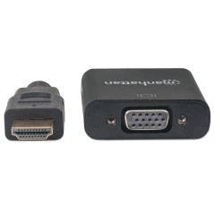 Manhattan HDMI to VGA Black 151467 – Høj Kvalitet og Pålidelig Konvertering