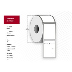 Capture Label 38×23 – Core 25. White.