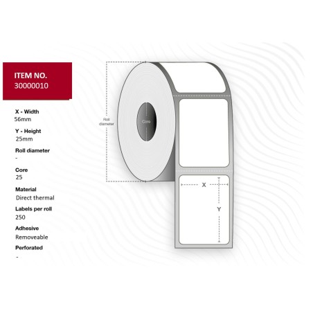 Capture Label 56x25 Core 25 White - Høj Kvalitet & Holdbarhed - Varenummer 30000010