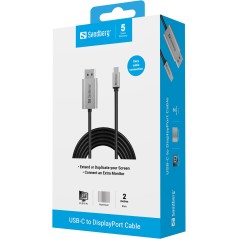Sandberg USB-C to DisplayPort Cable 2M 136-51 - Højkvalitets Kabel til Krystalklar Video og Lyd