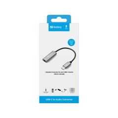 Sandberg USB-C Audio Adapter | Højkvalitets Lydløsning | Varenummer 136-27
