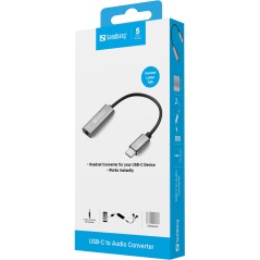 Sandberg USB-C Audio Adapter | Højkvalitets Lydløsning | Varenummer 136-27