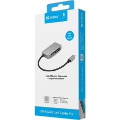 Sandberg USB-C Multi Card Reader Pro - Hurtig og Pålidelig Kortlæser | Varenr. 136-38