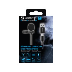 Kvalitets Sandberg Streamer USB Clip Microphone - Perfekt Lyd til Streaming (Varenr: 126-40)