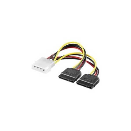 Goobay SATA Power Adapter 4Pin - 2x15Pin Molex | Optimal Strømforbindelse til Dine Enheder