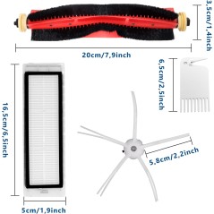 Roborock S4/S5/S6 Spare Parts Kit – Rolling Brushes, Side Brushes & HEPA Filters – compatible accessory