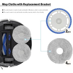 ECOVACS Deebot T30 Pro Omni Moppeklude 4 stk. med 2 holdere – kompatibelt tilbehør
