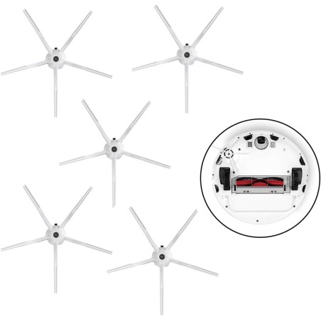 Roborock S7 / Q7 / S8 Sidebørster 5 stk – kompatibelt tilbehør (hvid)
