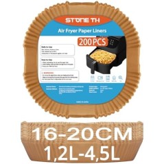 200 stk Airfryer Bagepapir 16-20 cm til Philips, COSORI m.fl. – kompatibelt tilbehør