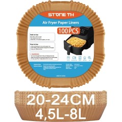 100 stk Airfryer Bagepapir 20-24 cm til Philips, COSORI m.fl. XL – kompatibelt tilbehør
