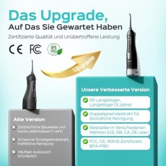 COSLUS C20 Cordless Water Flosser – 300 ml Tank, 4 Modes and 5 Tips