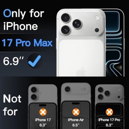 JETech Tempered Glass Screen Protector for iPhone 17 Pro Max 6.9" – 3-Pack