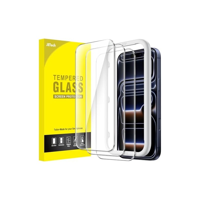 JETech Tempered Glass Screen Protector for iPhone 17 Pro 6.3" – 3-Pack JETech Tempered Glass Screen Protector for iPhone 17 Pro 6.3" – 3-Pack
