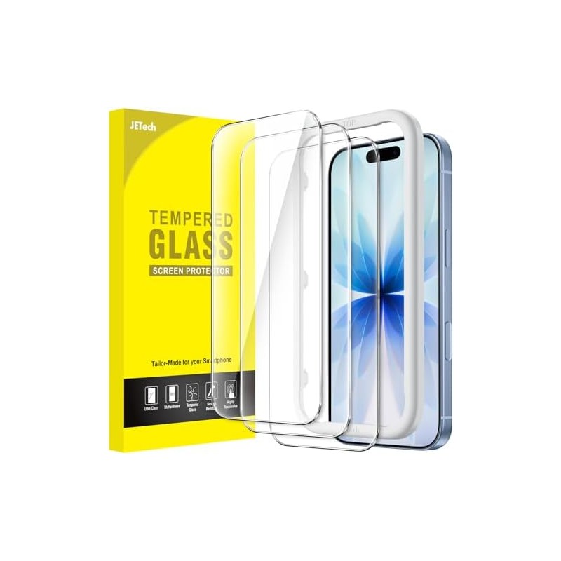 JETech Tempered Glass Screen Protector for iPhone 17 6.3" – 3-Pack