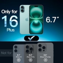 JETech Tempered Glass Screen Protector for iPhone 16 Plus 6.7" HD Clear – 3-Pack