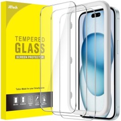 JETech Hærdet Glas Skærmbeskytter til iPhone 15 Plus 6,7" HD Klar – 3-pak