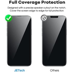 JETech Full Screen Tempered Glass Screen Protector for iPhone 13 Pro Max 6.7" – 3-Pack