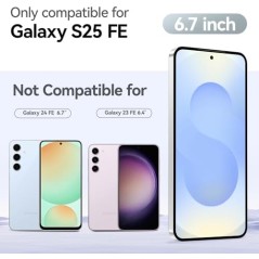 Niphabe 9H Tempered Glass Screen Protector for Samsung Galaxy S25 FE with Camera Protection – 3-Pack