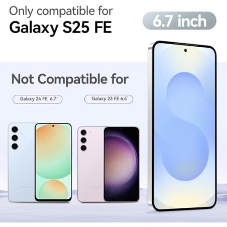 Niphabe 9H Tempered Glass Screen Protector for Samsung Galaxy S25 FE with Camera Protection – 3-Pack