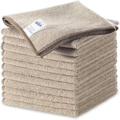 MR.SIGA Universal Microfiber Cloths, 12-Pack, Wheat, 32x32 cm