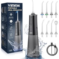 Vimmk Elektrisk Mundskyller, 5 tilstande, 8 dyser, 300ml tank, USB-C, IPX7