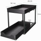 DEKAVA Under Sink Organizer 2-Pack, Black – with Pull-Out Drawer and 4 Hooks