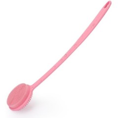 Row&Keep Silikone Rygbørste med Langt Skaft, Dobbeltsidet, Pink, 38 cm