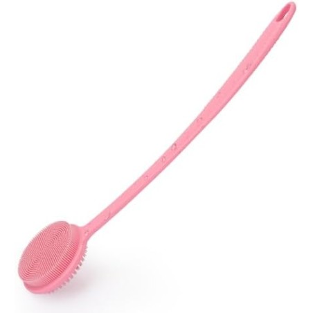 Row&Keep Silikone Rygbørste med Langt Skaft, Dobbeltsidet, Pink, 38 cm