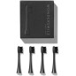 WonderSmile Replacement Brush Heads for Sonic Toothbrush, Hard, Black, 4-Pack