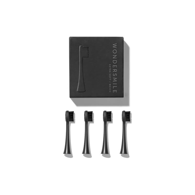 WonderSmile Udskiftningsbørstehoveder til Sonisk Tandbørste, Blød, Sort, 4-pak WonderSmile Udskiftningsbørstehoveder til Sonisk Tandbørste, Blød, Sort, 4-pak