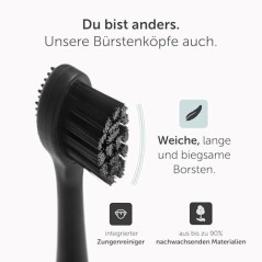 WonderSmile Replacement Brush Heads for Sonic Toothbrush, Soft, Black, 4-Pack