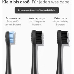 WonderSmile Udskiftningsbørstehoveder til Sonisk Tandbørste, Blød, Sort, 4-pak