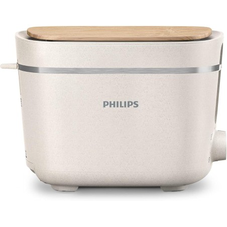 Philips Eco Conscious Brødrister HD2640/10 – 2-skiver, 8 Niveauer, Bollerist, Optøning, Silkehvid