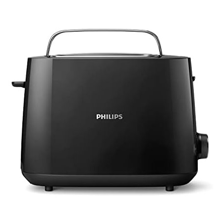 Philips Toaster HD2581/90 – 2-Slice, 8 Levels, Bun Warmer, Black
