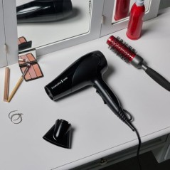 Remington Hårtørrer med Ioner D3198 – 2200W, Diffuser og Stylingdyse, Sort